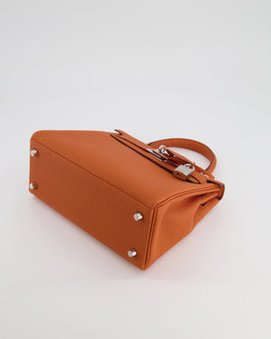 Hermès Kelly 25cm Retourne in Orange Togo Leather with Palladium Hardware