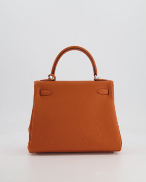 Hermès Kelly 25cm Retourne in Orange Togo Leather with Palladium Hardware