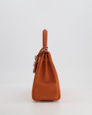 Hermès Kelly 25cm Retourne in Orange Togo Leather with Palladium Hardware