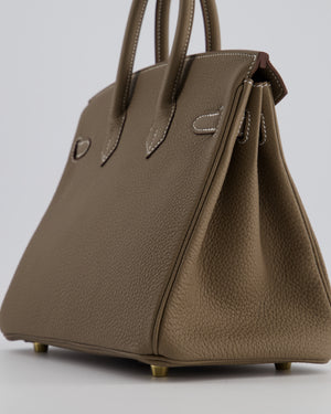 *VERY RARE* Hermès Birkin 25 Retourne Bag in Etoupe Togo Leather with Brushed Gold Hardware