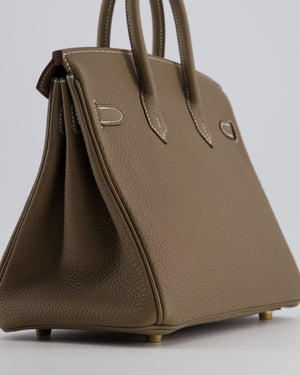 *VERY RARE* Hermès Birkin 25 Retourne Bag in Etoupe Togo Leather with Brushed Gold Hardware
