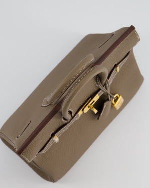 *VERY RARE* Hermès Birkin 25 Retourne Bag in Etoupe Togo Leather with Brushed Gold Hardware