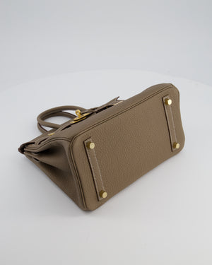*VERY RARE* Hermès Birkin 25 Retourne Bag in Etoupe Togo Leather with Brushed Gold Hardware