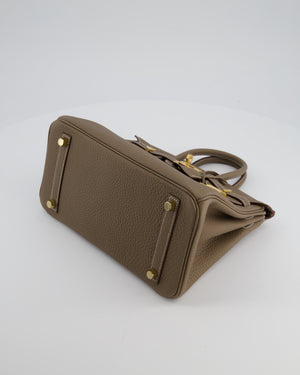 *VERY RARE* Hermès Birkin 25 Retourne Bag in Etoupe Togo Leather with Brushed Gold Hardware