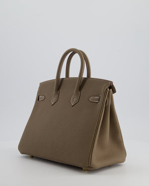 *VERY RARE* Hermès Birkin 25 Retourne Bag in Etoupe Togo Leather with Brushed Gold Hardware