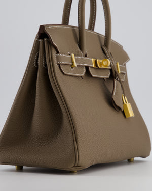 *VERY RARE* Hermès Birkin 25 Retourne Bag in Etoupe Togo Leather with Brushed Gold Hardware