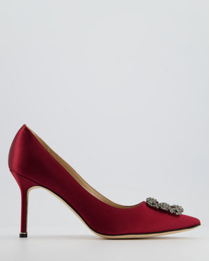Manolo Blahnik Burgundy Satin Hangisi Heels Size EU 43 RRP £1,035