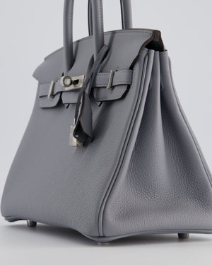 *RARE* Hermès Birkin 25 Retourne Bag in Gris Pantin Togo Leather with Palladium Hardware