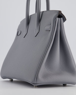 *RARE* Hermès Birkin 25 Retourne Bag in Gris Pantin Togo Leather with Palladium Hardware