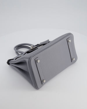 *RARE* Hermès Birkin 25 Retourne Bag in Gris Pantin Togo Leather with Palladium Hardware
