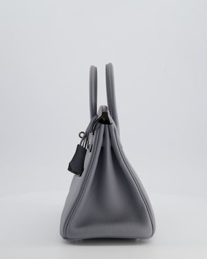 *RARE* Hermès Birkin 25 Retourne Bag in Gris Pantin Togo Leather with Palladium Hardware