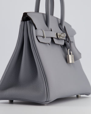 *RARE* Hermès Birkin 25 Retourne Bag in Gris Pantin Togo Leather with Palladium Hardware