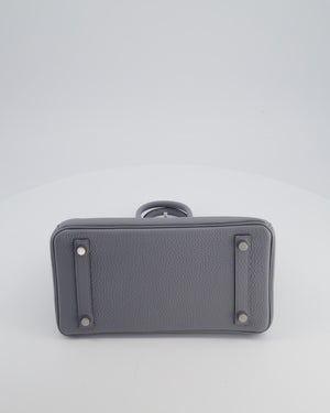 *RARE* Hermès Birkin 25 Retourne Bag in Gris Pantin Togo Leather with Palladium Hardware