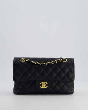 Chanel Black Small Classic Double Flap Bag in Caviar Leather with Gold Hardware