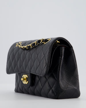Chanel Black Small Classic Double Flap Bag in Caviar Leather with Gold Hardware