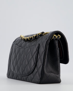 Chanel Black Small Classic Double Flap Bag in Caviar Leather with Gold Hardware