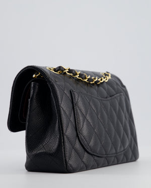 Chanel Black Small Classic Double Flap Bag in Caviar Leather with Gold Hardware