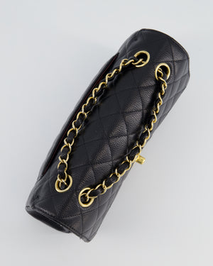 Chanel Black Small Classic Double Flap Bag in Caviar Leather with Gold Hardware