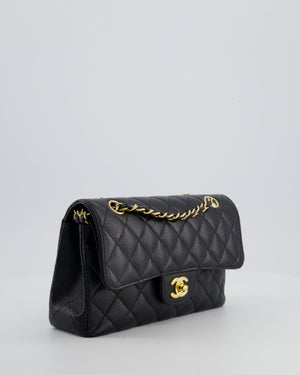 Chanel Black Small Classic Double Flap Bag in Caviar Leather with Gold Hardware