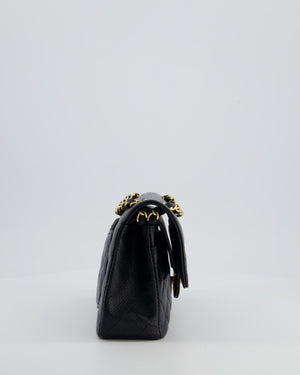 Chanel Black Small Classic Double Flap Bag in Caviar Leather with Gold Hardware