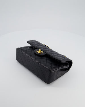 Chanel Black Small Classic Double Flap Bag in Caviar Leather with Gold Hardware