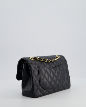 Chanel Black Small Classic Double Flap Bag in Caviar Leather with Gold Hardware