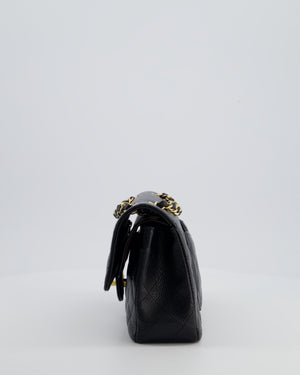Chanel Black Small Classic Double Flap Bag in Caviar Leather with Gold Hardware