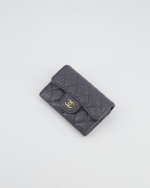 Chanel Grey Card & Coin Holder in Caviar Leather with CC Logo