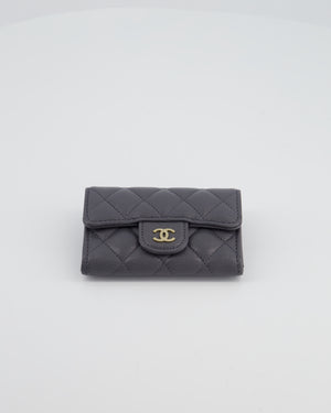 Chanel Grey Card & Coin Holder in Caviar Leather with CC Logo