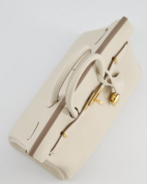 *HOT* Hermès Birkin 25 Retourne Bag in Craie Togo Leather with Gold Hardware