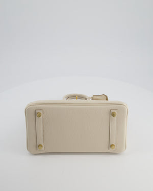 *HOT* Hermès Birkin 25 Retourne Bag in Craie Togo Leather with Gold Hardware