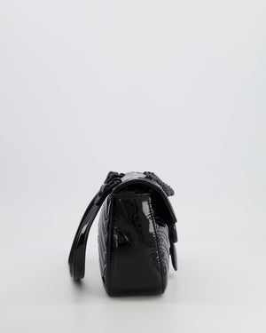 Gucci So Black GG Marmont Patent Leather Medium Shoulder Bag with Black Hardware RRP £2,070