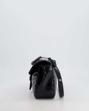 Gucci So Black GG Marmont Patent Leather Medium Shoulder Bag with Black Hardware RRP £2,070