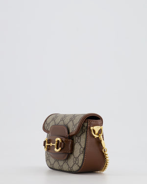 Gucci Beige and Brown GG Nano Horsebit Shoulder Bag with Gold Hardware RRP £1,240