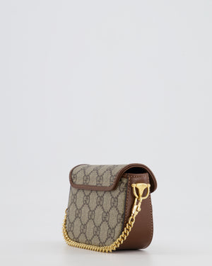 Gucci Beige and Brown GG Nano Horsebit Shoulder Bag with Gold Hardware RRP £1,240