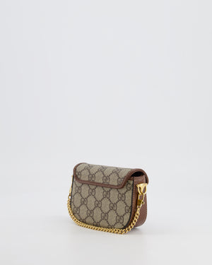 Gucci Beige and Brown GG Nano Horsebit Shoulder Bag with Gold Hardware RRP £1,240