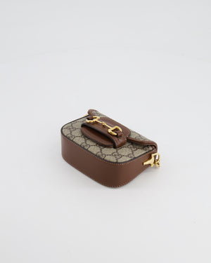 Gucci Beige and Brown GG Nano Horsebit Shoulder Bag with Gold Hardware RRP £1,240