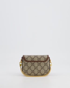 Gucci Beige and Brown GG Nano Horsebit Shoulder Bag with Gold Hardware RRP £1,240