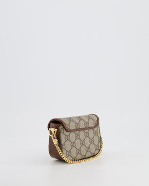 Gucci Beige and Brown GG Nano Horsebit Shoulder Bag with Gold Hardware RRP £1,240