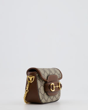 Gucci Beige and Brown GG Nano Horsebit Shoulder Bag with Gold Hardware RRP £1,240