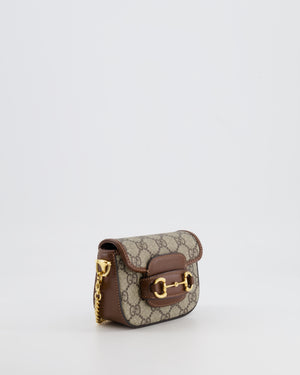 Gucci Beige and Brown GG Nano Horsebit Shoulder Bag with Gold Hardware RRP £1,240