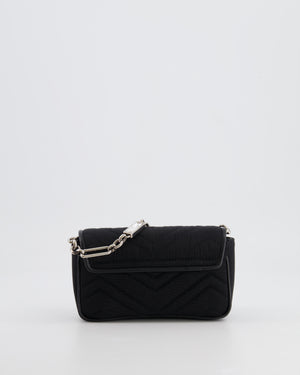 Gucci Black Canvas Mini GG Marmont Bag with Silver and Crystal Hardware