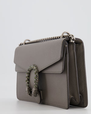 Gucci Grey Leather Medium Dionysus Shoulder Bag with Silver and Crystal Hardware RRP £2,630