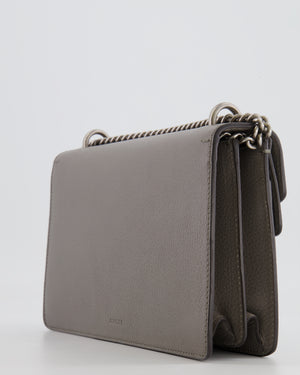 Gucci Grey Leather Medium Dionysus Shoulder Bag with Silver and Crystal Hardware RRP £2,630