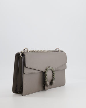 Gucci Grey Leather Medium Dionysus Shoulder Bag with Silver and Crystal Hardware RRP £2,630