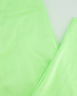 Alex Perry Neon Green Blazer and Tailored Wide Leg Trousers Set Size UK 8