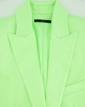 Alex Perry Neon Green Blazer and Tailored Wide Leg Trousers Set Size UK 8