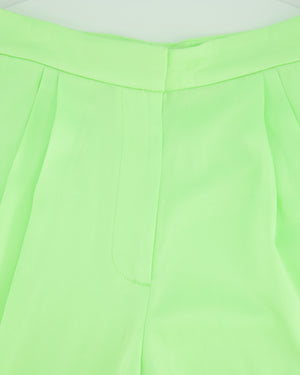 Alex Perry Neon Green Blazer and Tailored Wide Leg Trousers Set Size UK 8