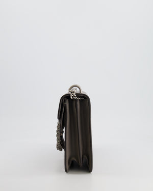 Gucci Grey Leather Medium Dionysus Shoulder Bag with Silver and Crystal Hardware RRP £2,630