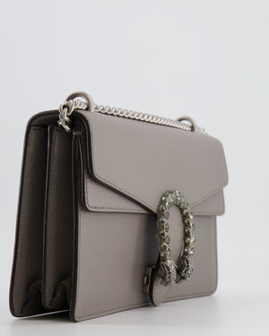 Gucci Grey Leather Medium Dionysus Shoulder Bag with Silver and Crystal Hardware RRP £2,630